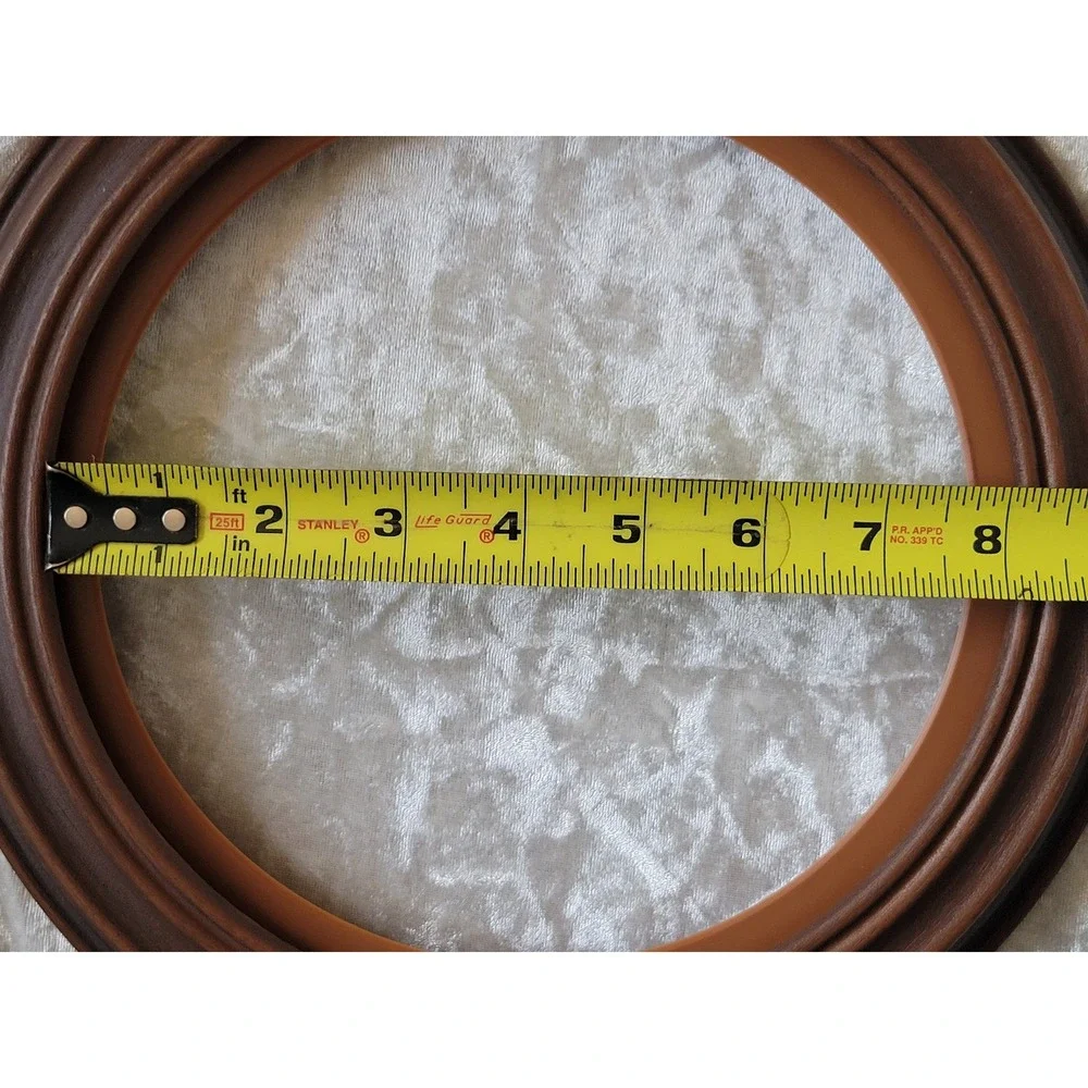 6 Van Hygan & Smythe Round faux wood Plastic Picture Plate Frames 11
